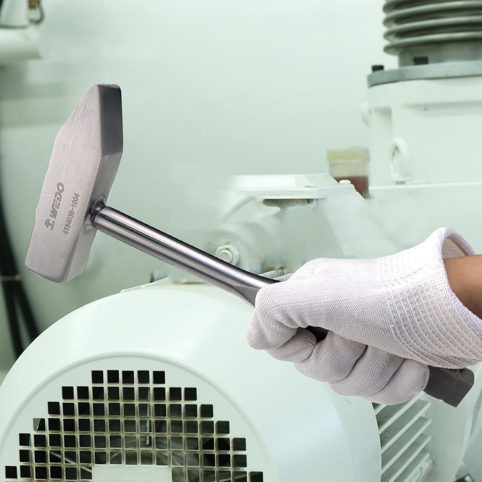 WEDO Edelstahl-Hammer, Kreuz-Pein-Ingenieure mit flachem Griff, korrosionsbeständig, rostfrei, langlebig, umweltfreundlich, 750 g