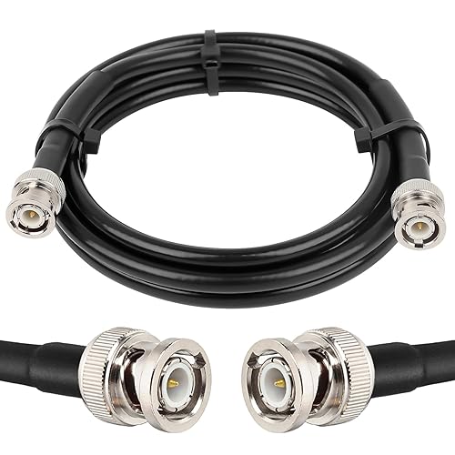 Miniatura 25 de Cable coaxial RG8X BNC macho a BNC macho de 5 pies y 50 ohmios de pérdida ultra baja para antena, radio RF, módem, osciloscopio, espectro