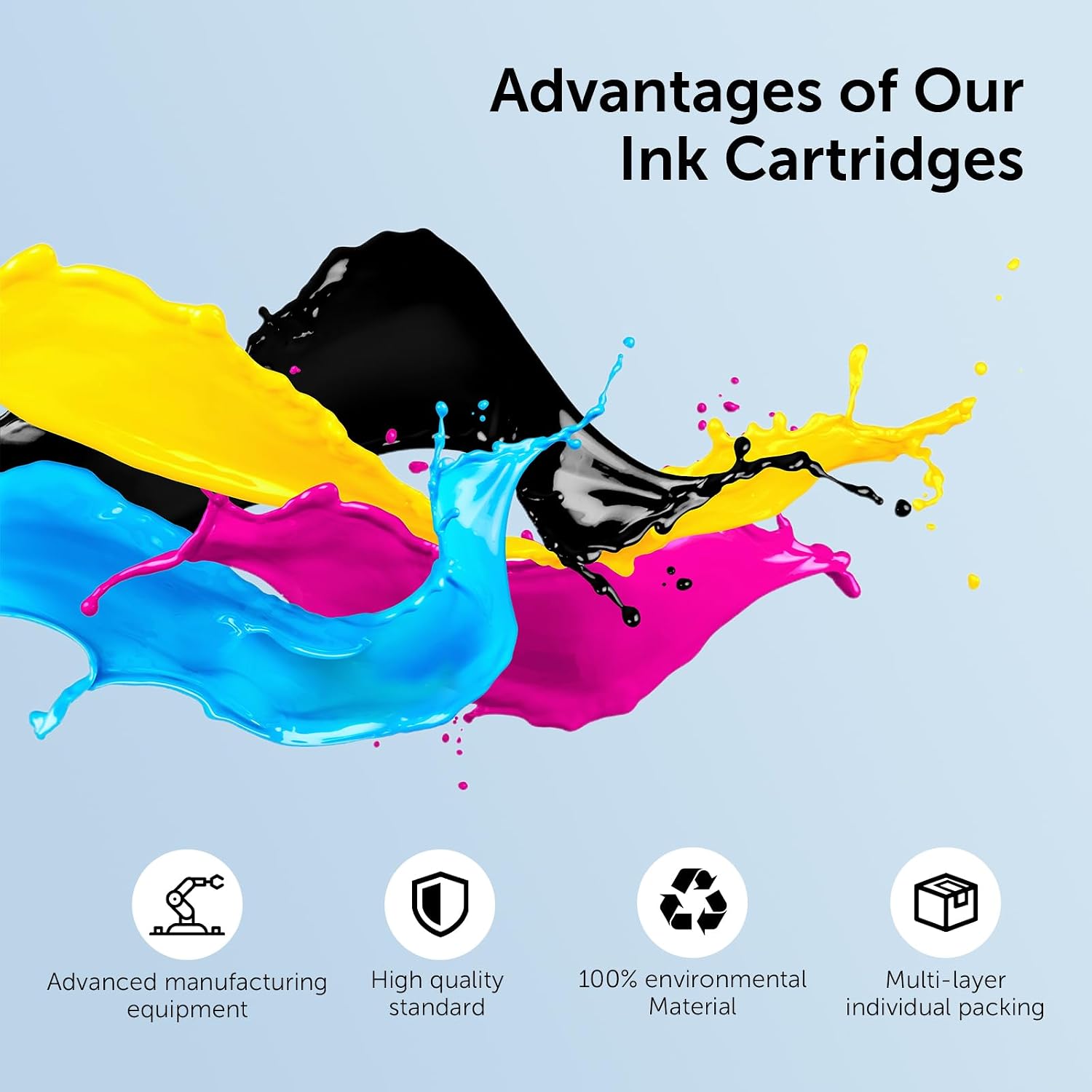 Compatible for EPT220XL High Yield Remanufactured Ink Cartridges, Compatible Replacement for WF-2760 WF-2750 WF-2660 WF-2650 WF-2630 XP-424 XP-420 XP-320 Printers, Black Cyan Magenta Yellow, 4-Pack
