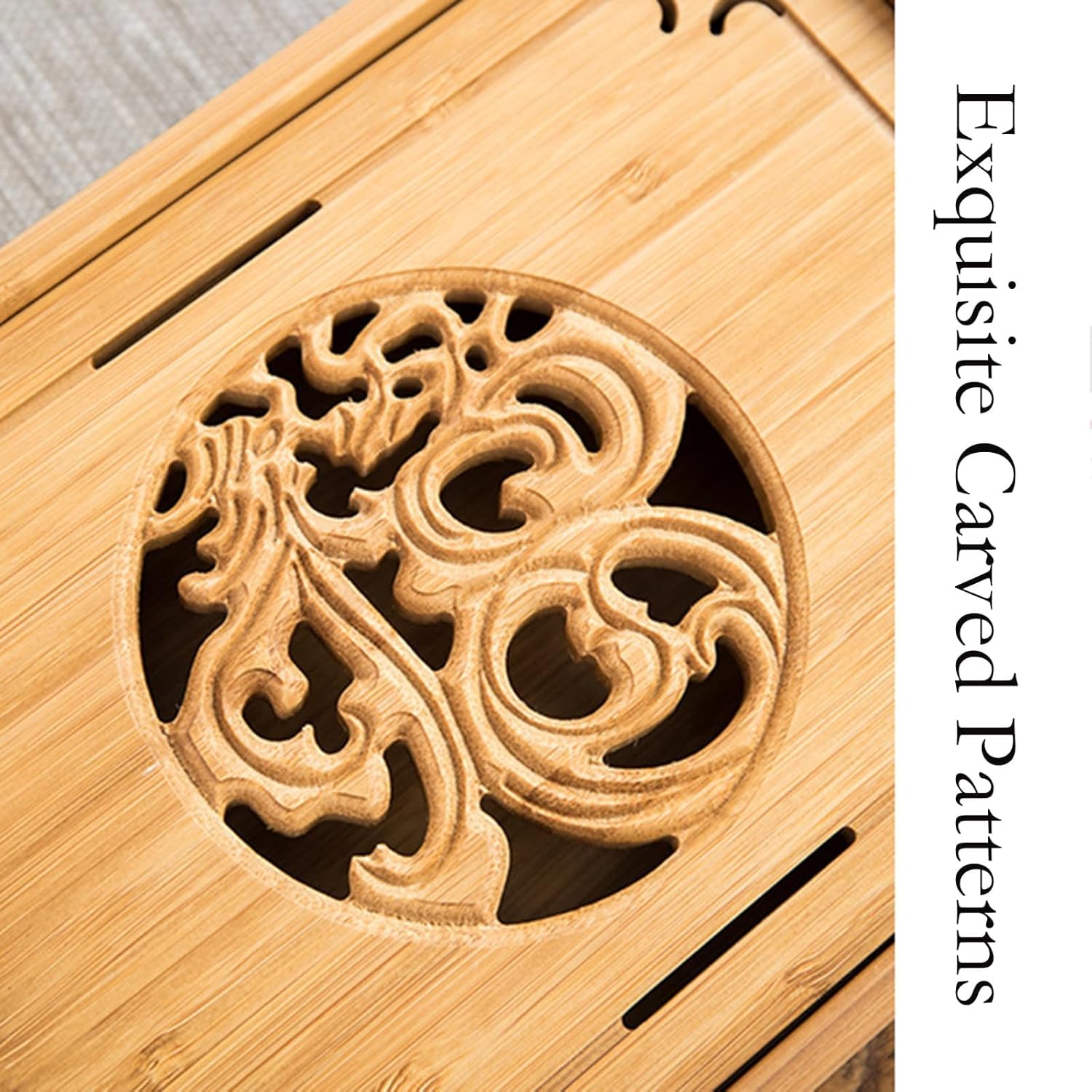 Chinese Tea Table Double Layer Teapot Tray with Water Storage FunctionTea Accessories Easy to UseM-Normal,L-Normal