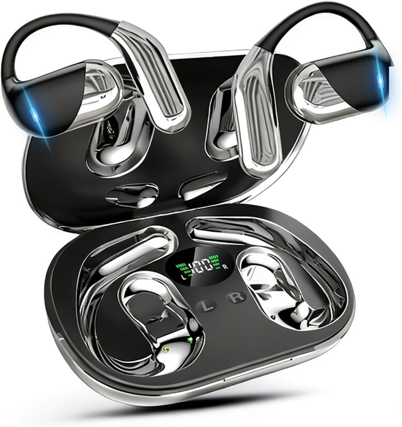 AI Translation Earbuds Real Time – 194 Languages Translator Earbuds, No Subscription, 60H Battery Open Ear Bluetooth 5.4 Headphones, Audifonos Traductores Inglés Español for Travel Business Learning
