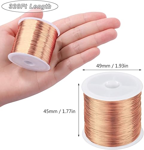 Miniatura 10 de MIKIMIQI Alambre de joyería de 328 pies, calibre 26, resistente al deslustre, alambre de cobre para hacer joyas, 0.016 in x 328.1 ft (color plateado)