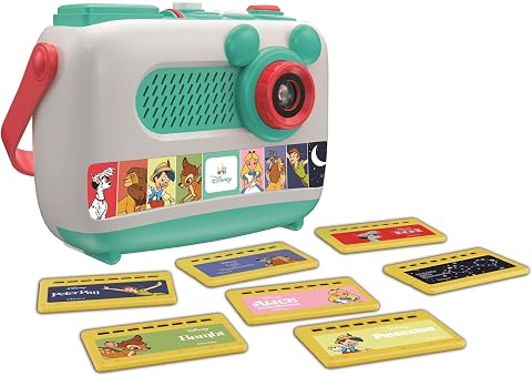 Clementoni - Proiettore Conta storie Plus Disney - Giocattolo interattivo Musicale per Bambini, Include 7 storie...