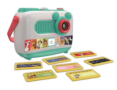 Clementoni - Proyector Cuenta Cuentos Plus Disney - Juguete Infantil Interactivo Musical, Incluye 7 Historias Proyectadas, Melodías para Dormir y Asa de Transporte - 55668