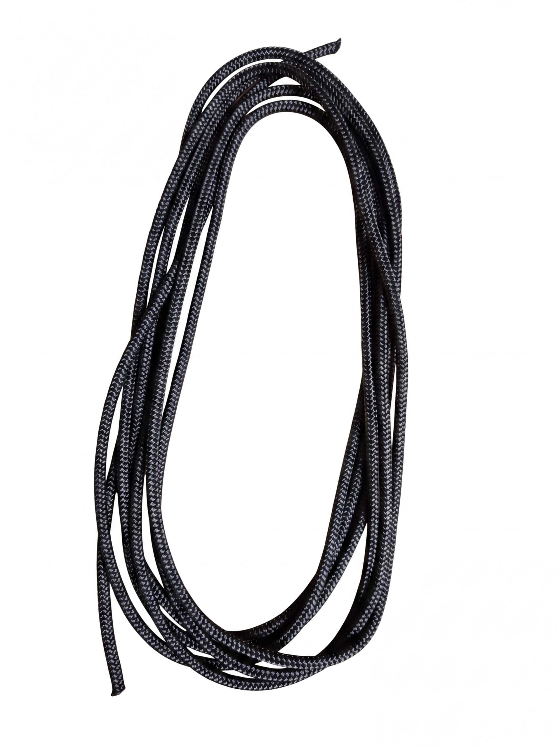 Hunters Saddlery 6mm Double Braid Polyester Rope All-Weather Multi-Use (Black, 5m)