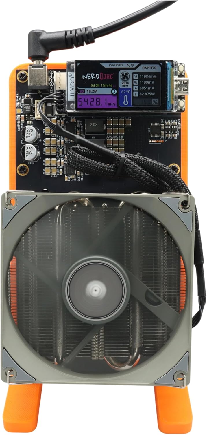 Fully Open-Sources Bitcoin Miner NerdQaxe++ 4.8TH/S 68W Powerful High Efficiency Crypto Asic Miner Bitcoin Lottery Miner with 120W PSU