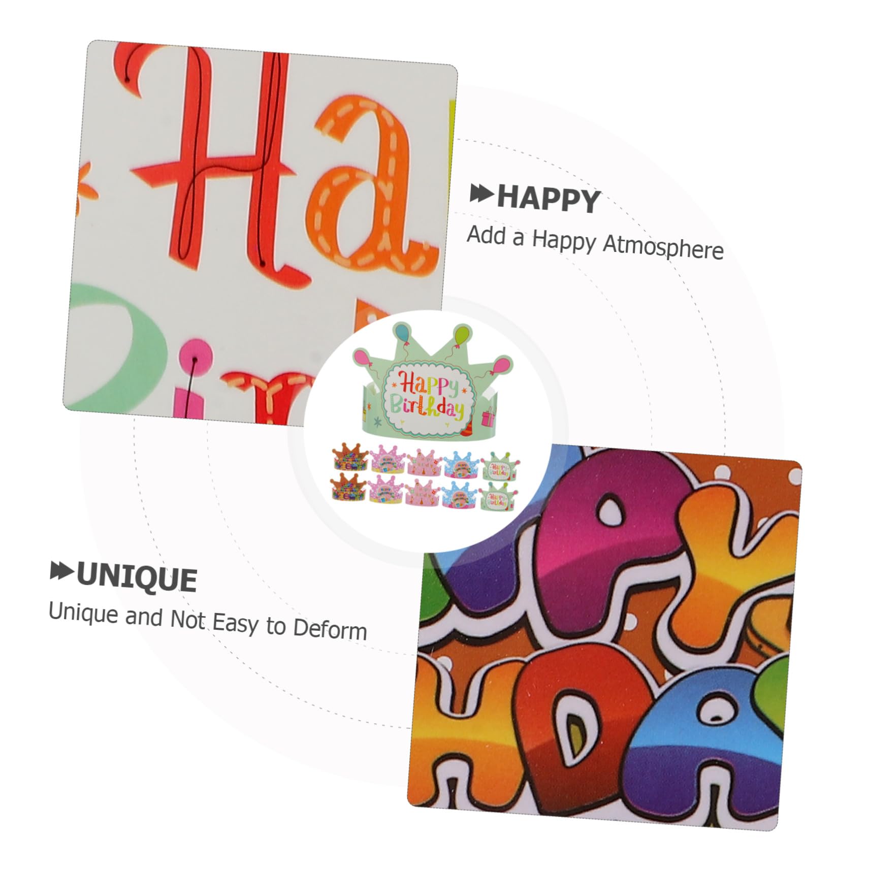 100 Stück Teiliges Geburtstag Papier Bunte Party Hüte für Jungen und Mädchen Leichtes Stabiles Material für Geburtstagsdeko und Festliche Anlässe