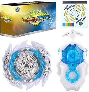 Bey Battling Top Blade Battle Set, B-189 Guilty Longinus Kr MDS-2 Spinning Top Starter Set with Launchers, Toy Gift for Boys Kids Children Ages 6+