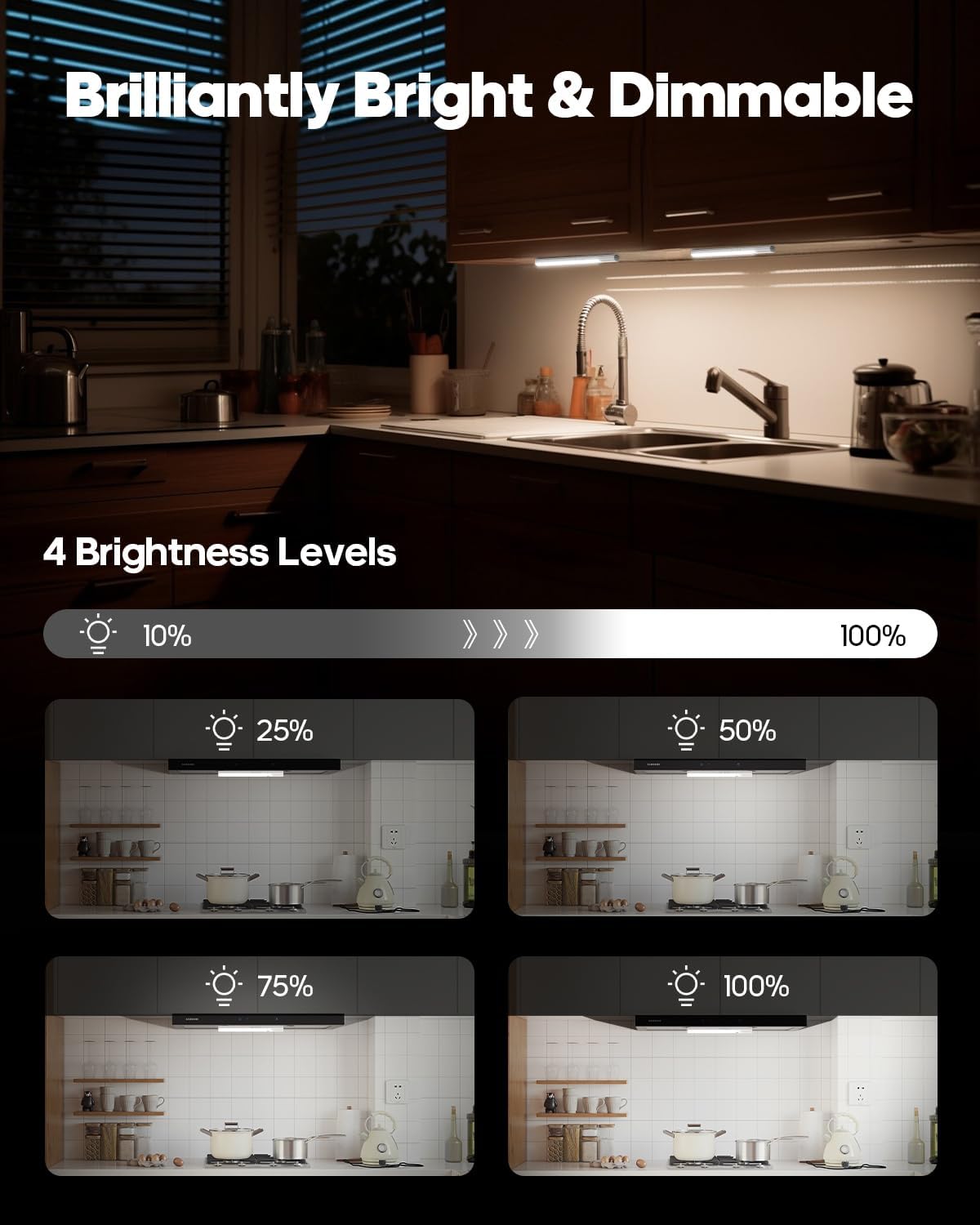Motion Sensor Light Indoor, Rechargeable Battery Operated Under Cabinet Lighting Wireless, Closet Lights Motion Sensored Night Light,Under Counter Lights for Kitchen, Shelves, Stair