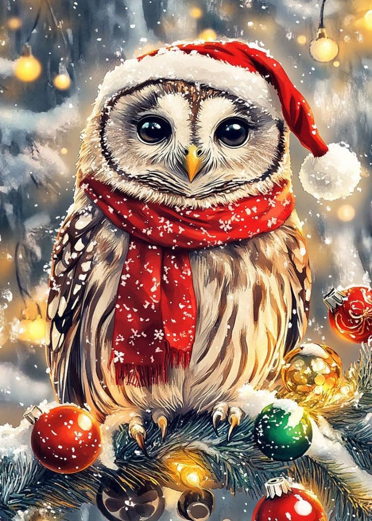 GQYCZZ Adult Christmas Diamond Art Kits, Easy Winter Diamond Painting, Simple DIY 5D Full Drill Diamond Painting Set Suitable for Adult beginnersfor Decoration 12 X 16 Inch
