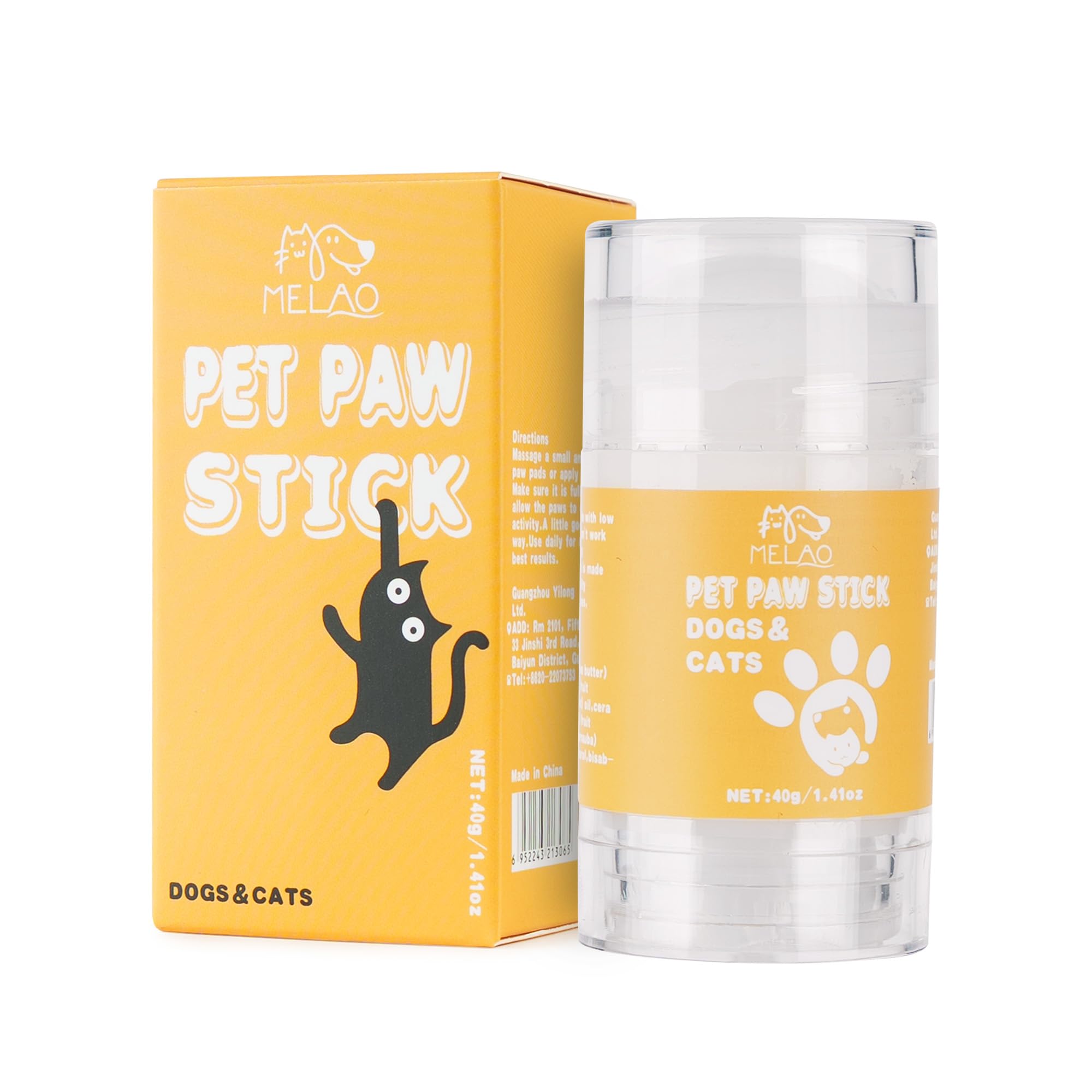 VRAIKO MELAO Lick-Safe Dog Paw & Nose Balm for Dogs Cats 1.41oz Natural Paw Butter Stick with Coconut Oil & Shea Butter