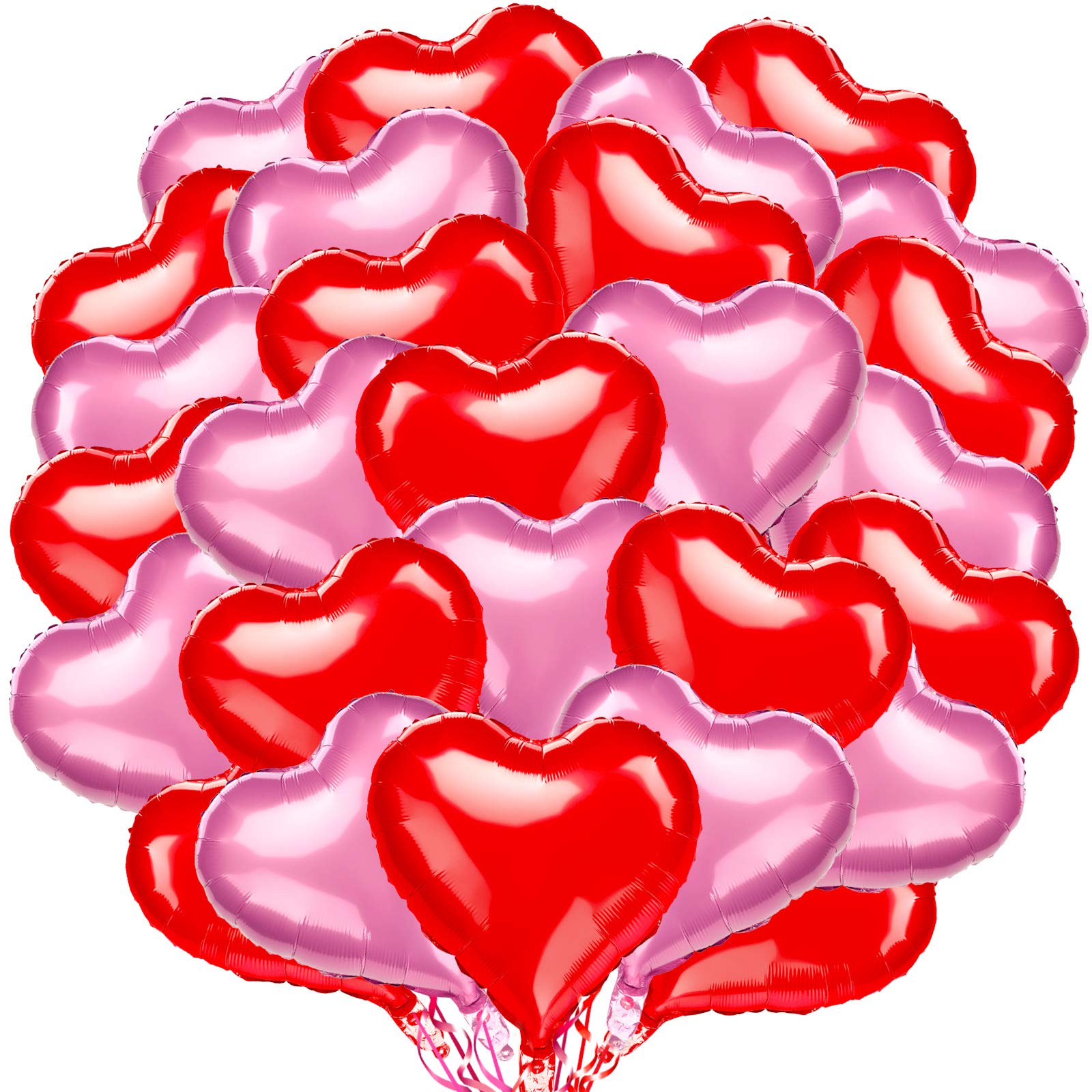 Snapklik.com : 28 Pcs Valentines Day Heart Shaped Foil Balloons, 18 ...