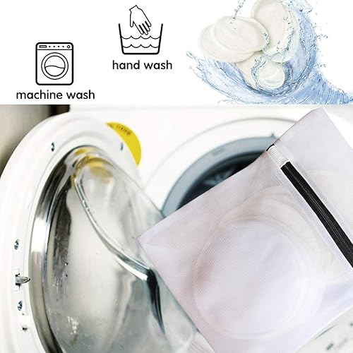 Miniatura 6 de Almohadillas de lactancia de bambú orgánico paquete de 10 para mamás que amamantan  Almohadilla de pezón de lactancia reutilizable y lavable de 47