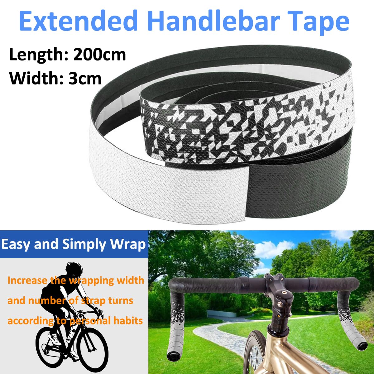MOCNT Ruban Guidon Vélo PU EVA Antidérapant 2m - Confort Et Absorption Chocs