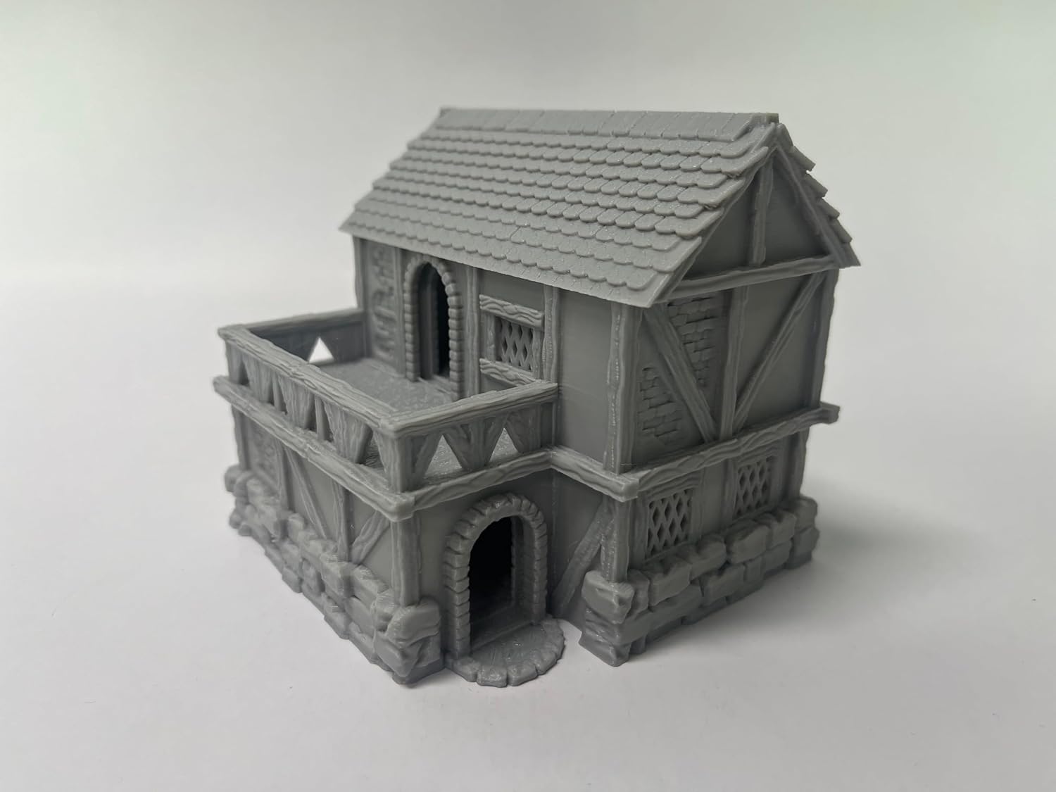 Tabletop Miniature Little Town Building Terrains Compatible with Most pupolar RPG War Games - 18mm Scale Scenery with Medieval Architecture Style