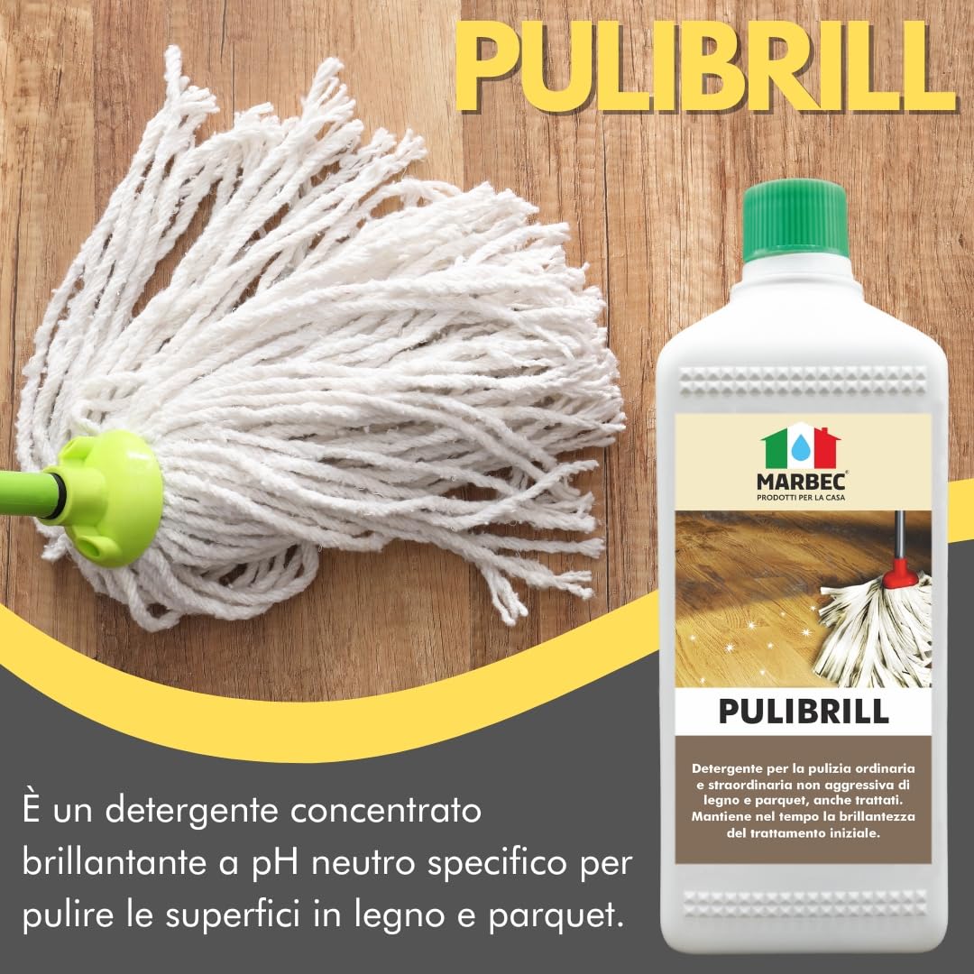 MARBEC PULIBRILL 1LT Detergente concentrato specifico per pavimenti in legno e parquet