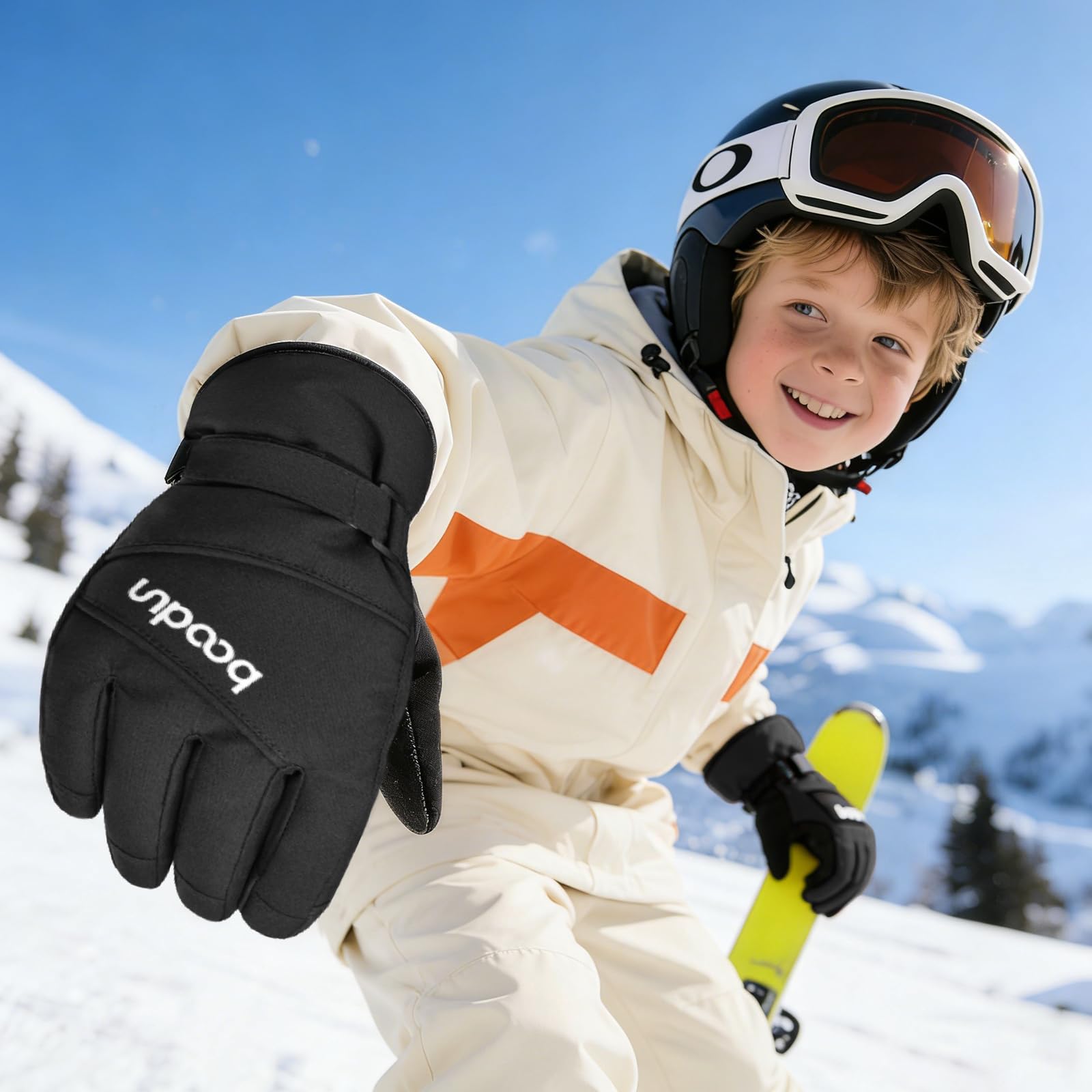 TRIWONDER Guantes de Esquí Niños Guantes de Invierno Cálido para Clima Frío Snowboard Deportes de Nieve al Aire Libre