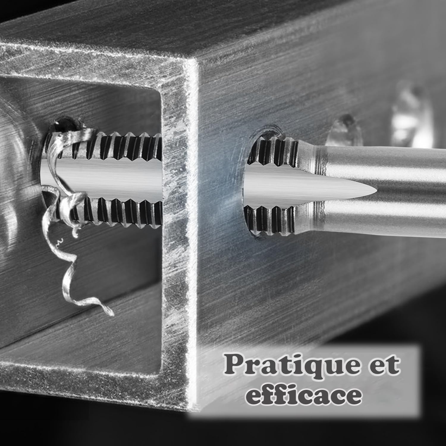 Kit de 5 Tarauds NPT en Acier Haute Vitesse, Tailles 1/8" à 3/4", pour Filetage Tuyaux Plomberie et Auto