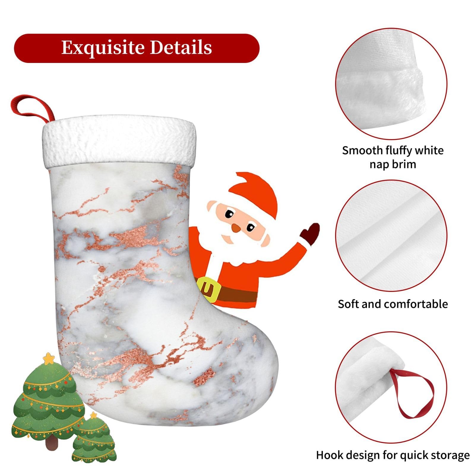 EVANEM Bas De Noël En Peluche De 45,7 Cm, Banc Solitaire