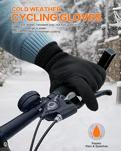 Miniatura 5 de Guantes de invierno para hombres y mujeres en clima frío, guantes térmicos con dedos para pantalla táctil, guantes cálidos resistentes al agua para