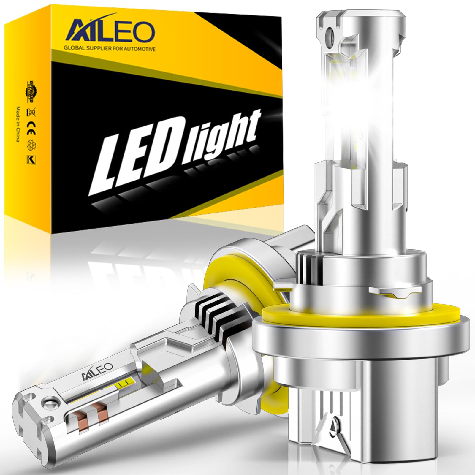 Ampoules LED H15 6500K Blanc Froid 24000LM 100W, Feux de Route et Feux Diurnes, Plug & Play 9–48V, Remplacement Ampoule H15 pour Voiture, Phare à LED Auto, Lot de 2