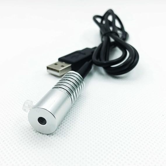 Side Glow Fiber Optic USB Light Source Illuminator Fiber lamp Light Source Guide Fiber LED Light Source 6V Fiber Small Light Source(Green, 3mm)
