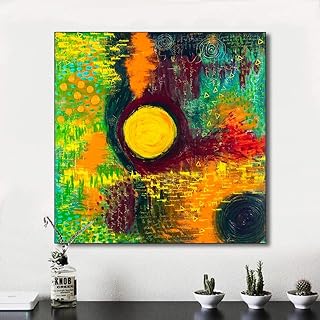 HLSHOE Pintura al óleo Colorido Amarillo Paiting Decoración for el hogar en lienzo Arte de la pared Lona Pósteres y estampados Imágenes sin lienzo Sin marco (Size : 28x28)