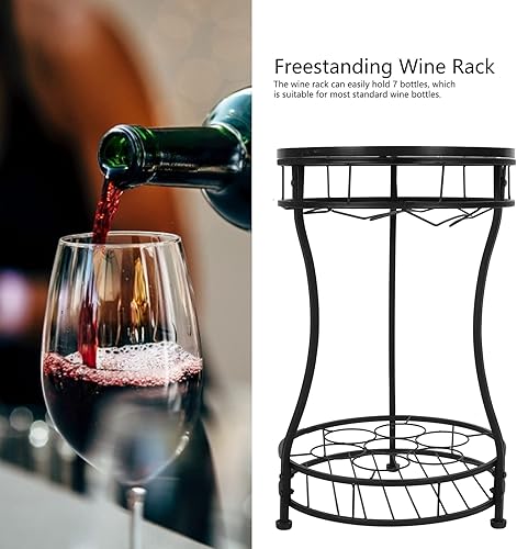 Miniatura 3 de Round Freestanding Iron Wine Rack Organizer Wine Bottle Holder for Kitchen Restaurant Bar