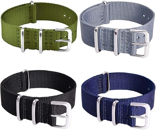 Miniatura 3 de Ritche - Correas de nailon balísticas militares de 16, 18, 20, 22 y 24 mm.Repuesto de nailon para hombres y mujeres (4 paquetes).