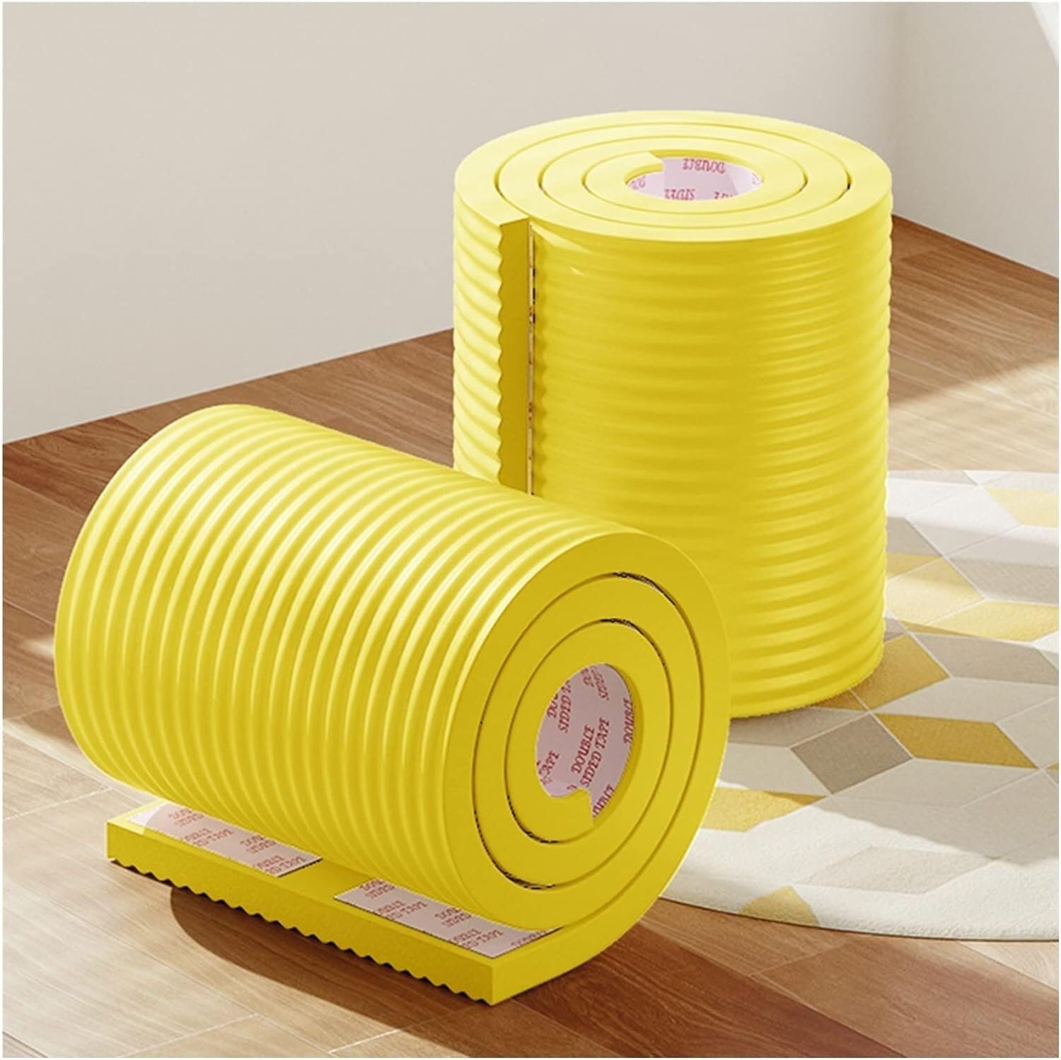 ELzEy Reflecterende Strips Muur Randen Wandhoekbeschermer for parkeergarages, antikraswerkplaatsen Wandhoekrubberbeschermer, 1 cm dik Voor Parkeergarages Bumper Bewaker Rubber Bescherm (Color : Giall