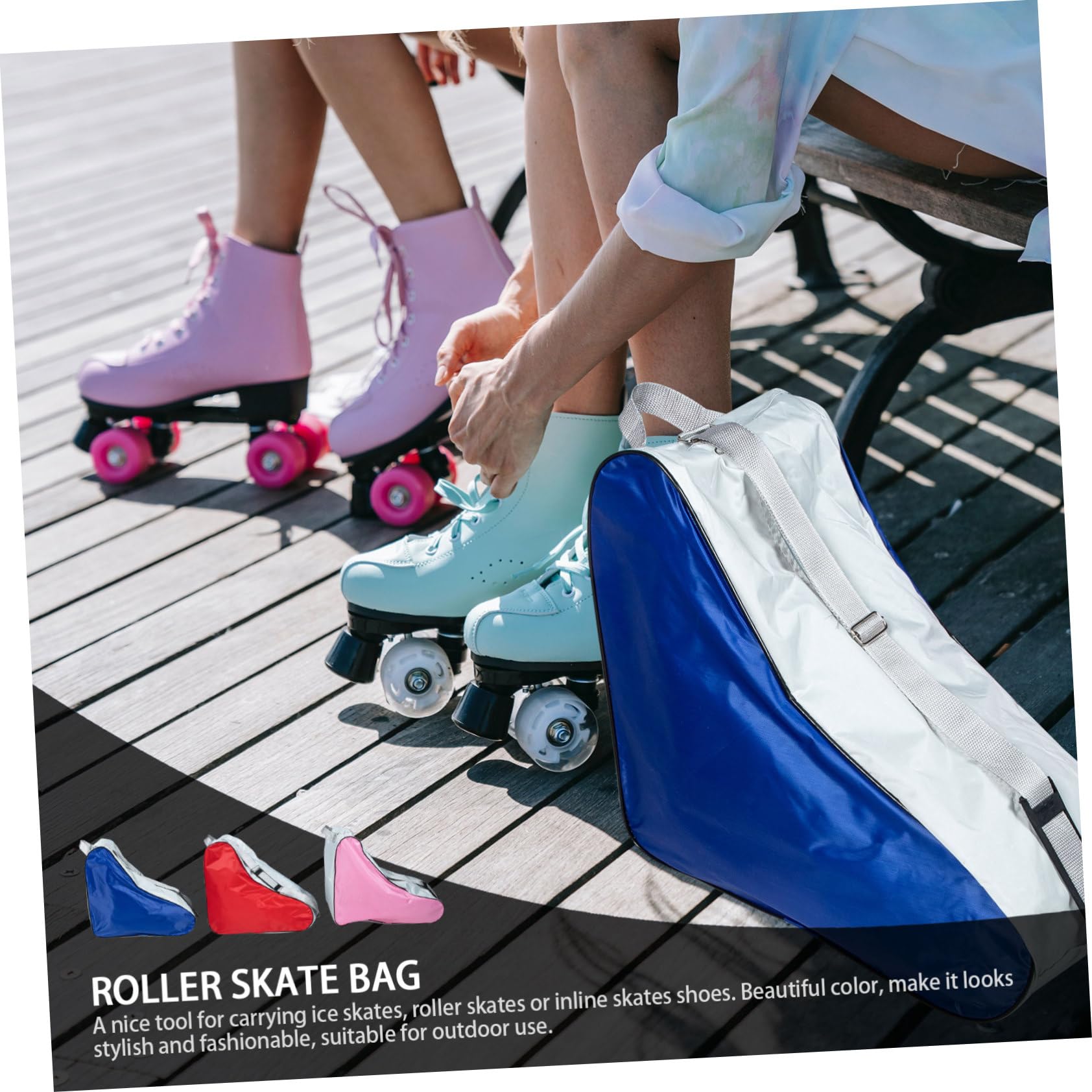 3 Stück Schlittschuhtasche Rollschuh Organizer aus Polyester für Draußen