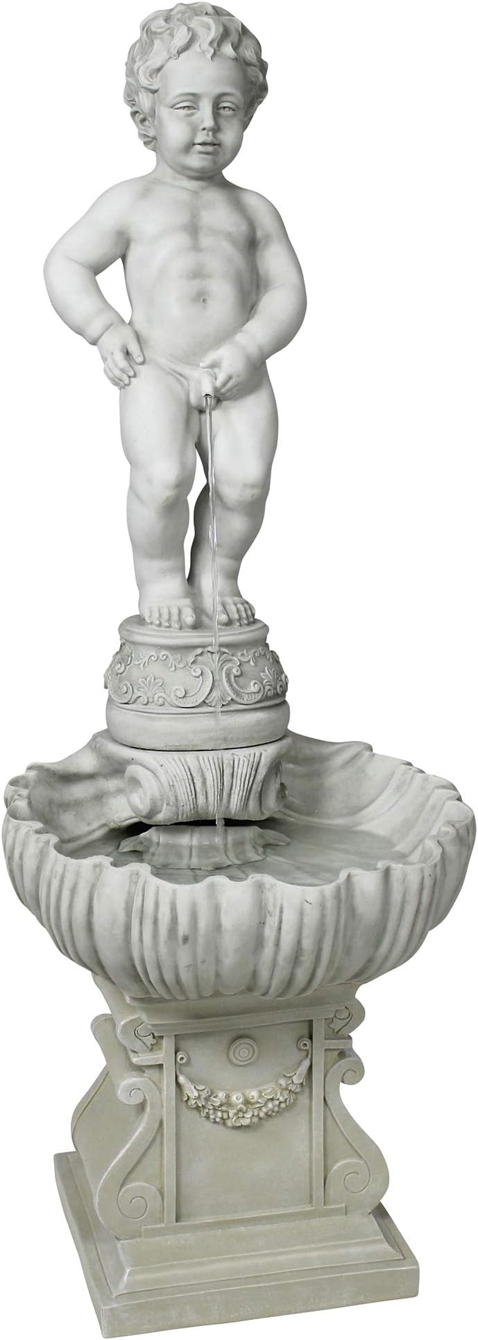 Design Toscano NG335052 The Peeing Boy of Brussels Sculptural Shell, One Size, antique stone