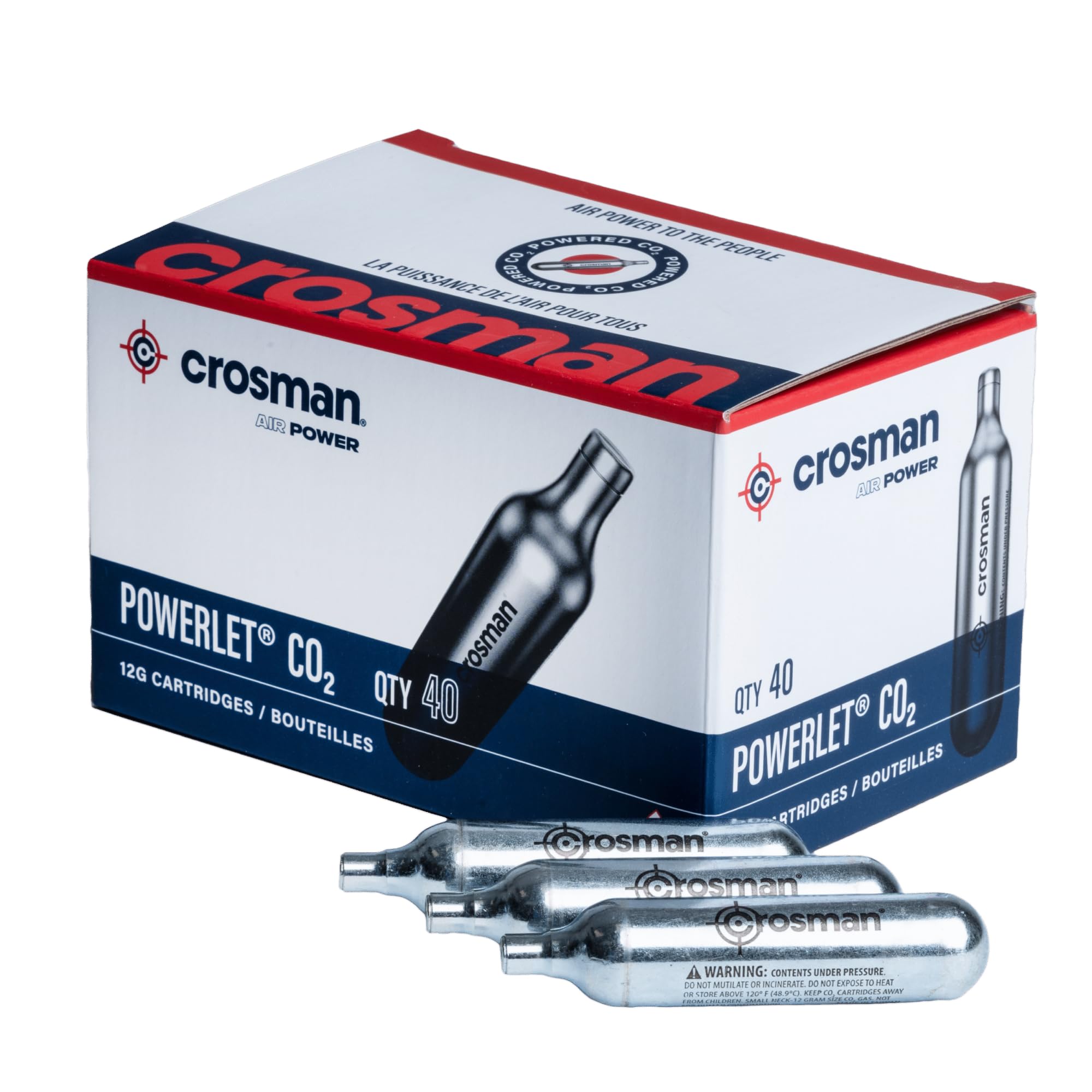 Crosman Powerlet 12-Gram CO2 Cartridges - 40 Count
