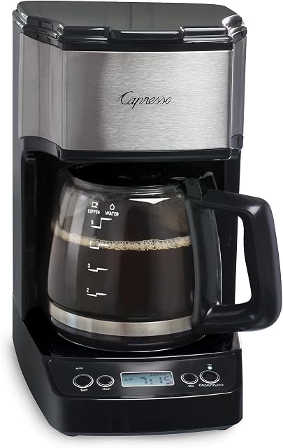 Capresso 426.05 5-Cup Drip Mini Coffeemaker, Black/Silver