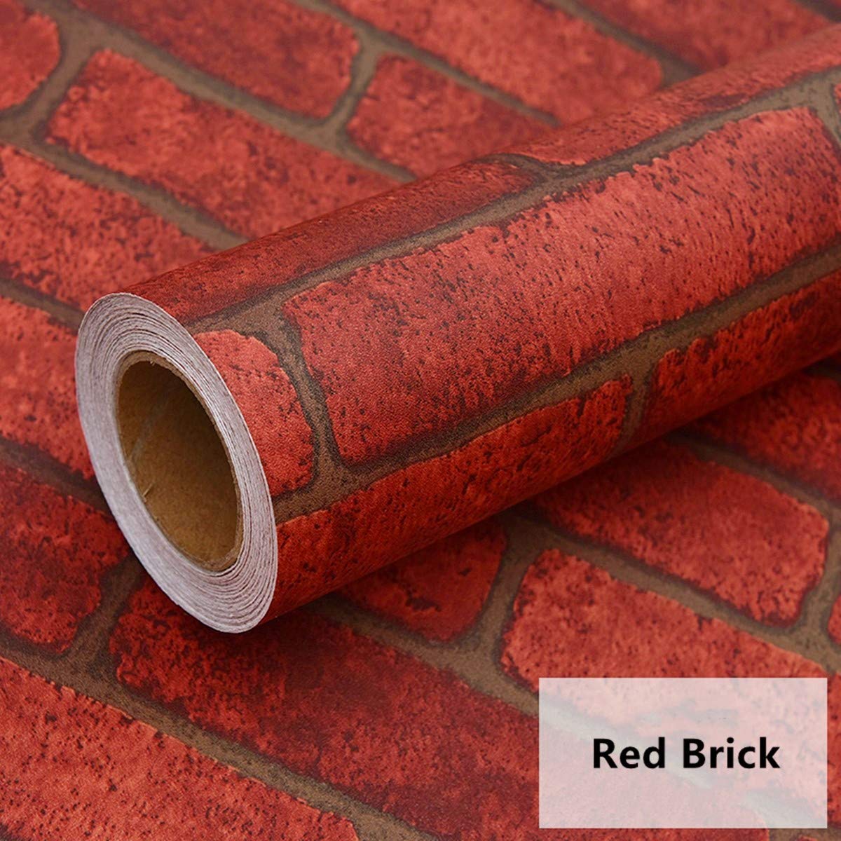 Buy 17.7 Inx400 In Red Brick Contact Paper Peel and Stick Wallpaper Decorative Self Adhesive