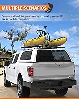 Vista 7 de MELIPRON Tapa de camión de 50 pulgadas y escalera de techo ajustable para kayak, canoa, pipa de madera (carga máxima de 500 libras)