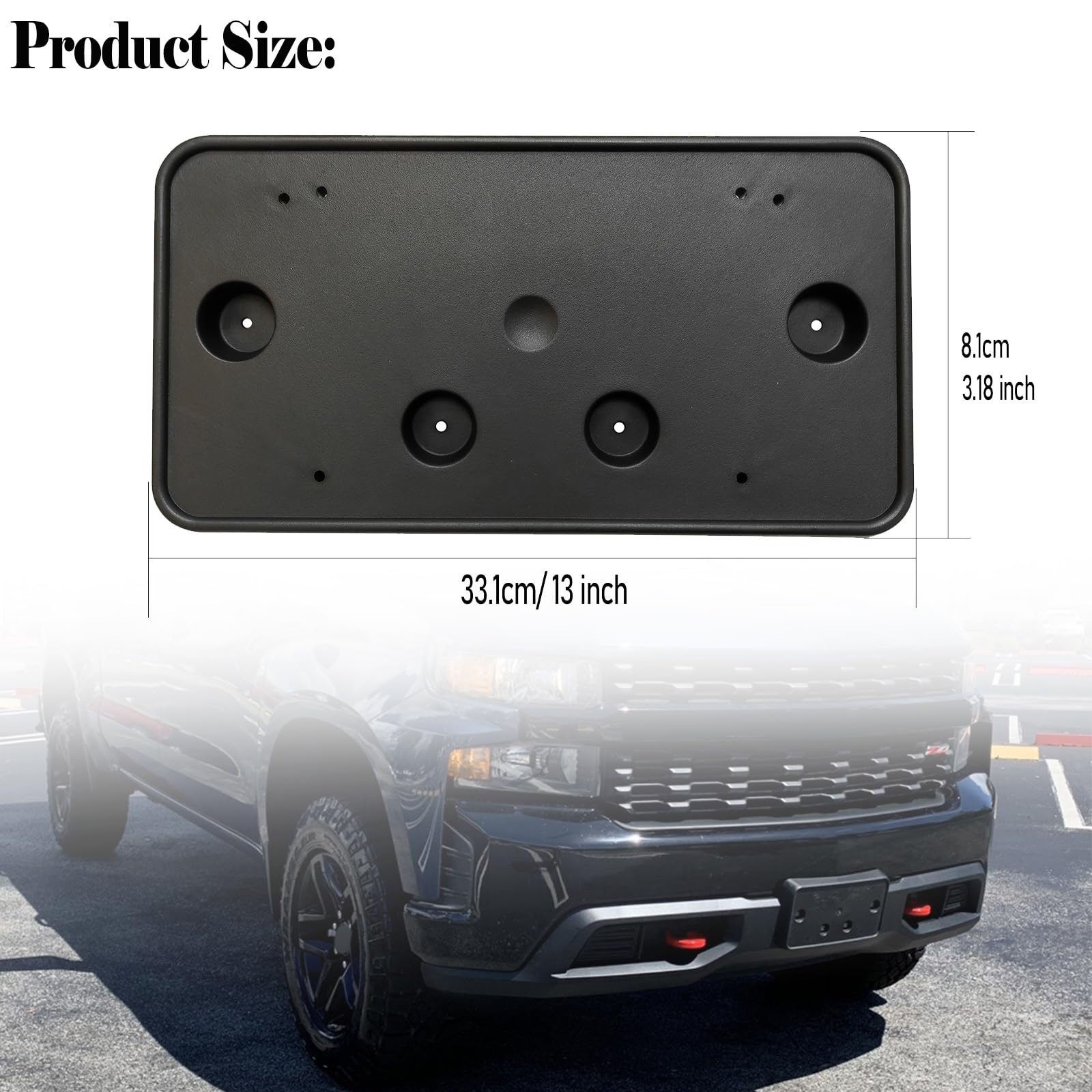 Front License Plate Bracket Mount For Chevy Silverado 1500 2019-2022 | Includes Rivet Gun - View #6