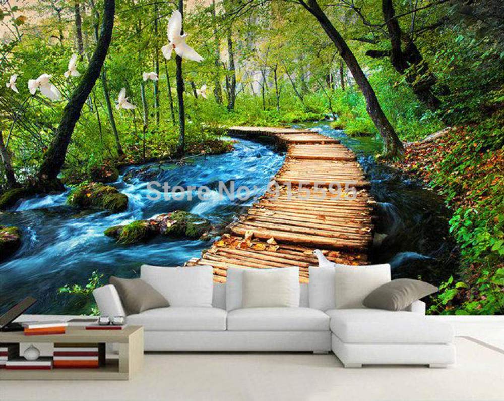 Papier peint forêt 3D salon grand paysage naturel mural 430x300 cm
