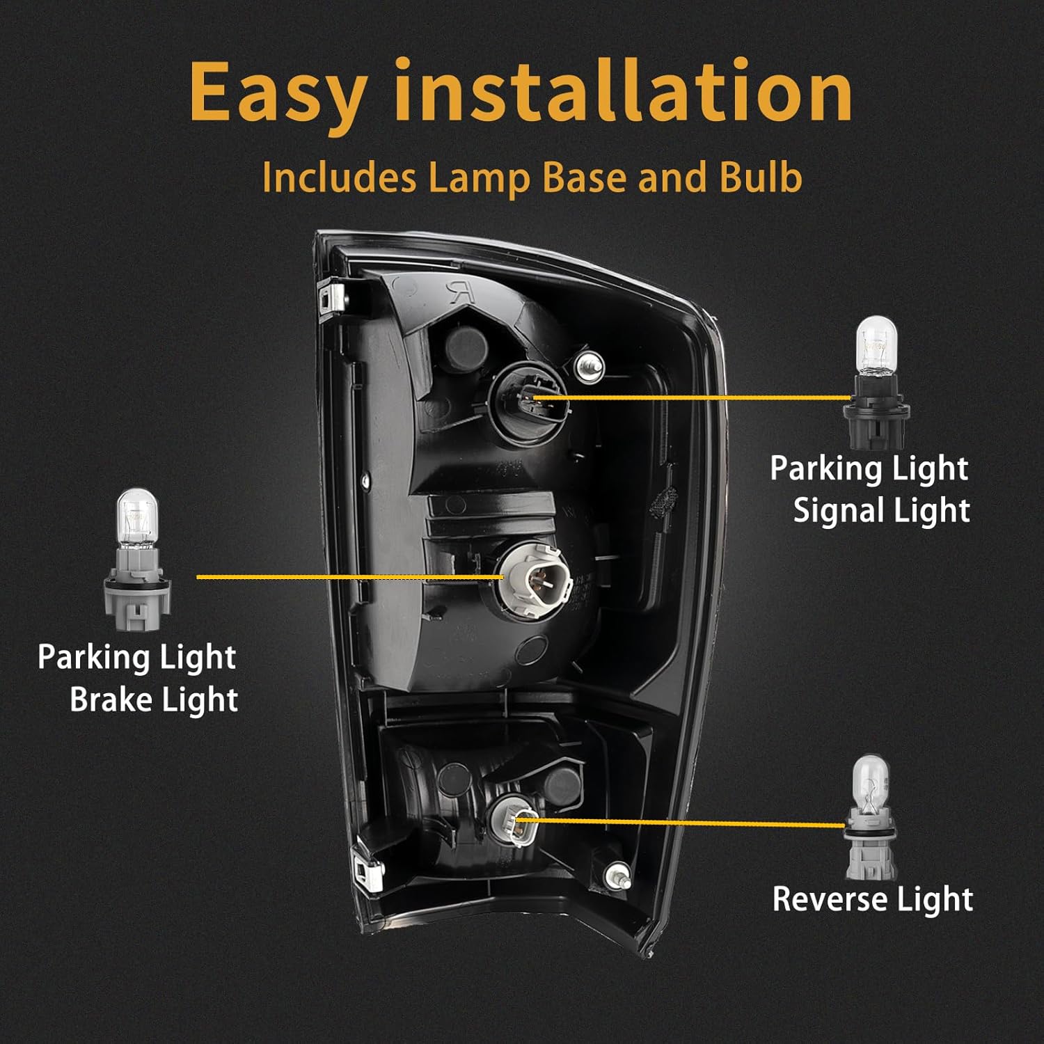 Tail Light Assembly Compatible With 2016-2023 To-yota Tacoma Left Driver Side Rear Brake Lamps Rear Brake Lamps With Bulb Inside