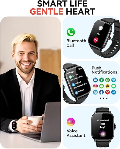 Miniatura 2 de Relojes inteligentes rastreador de actividad física para hombres y mujeres con contador de pasos, monitor de sueño y calorías, podómetro,