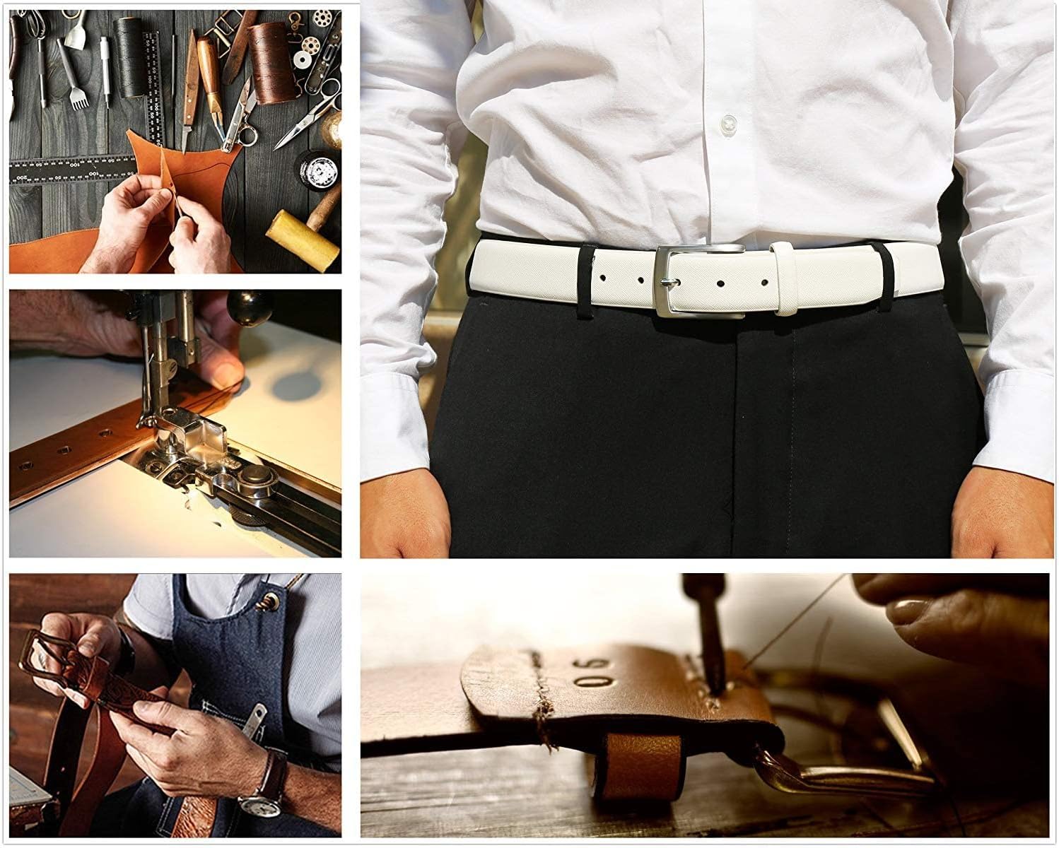 KM Legend Mens Genuine Leather Dress - Classic & Fashion For Work Business And Casual Belt - Image 3