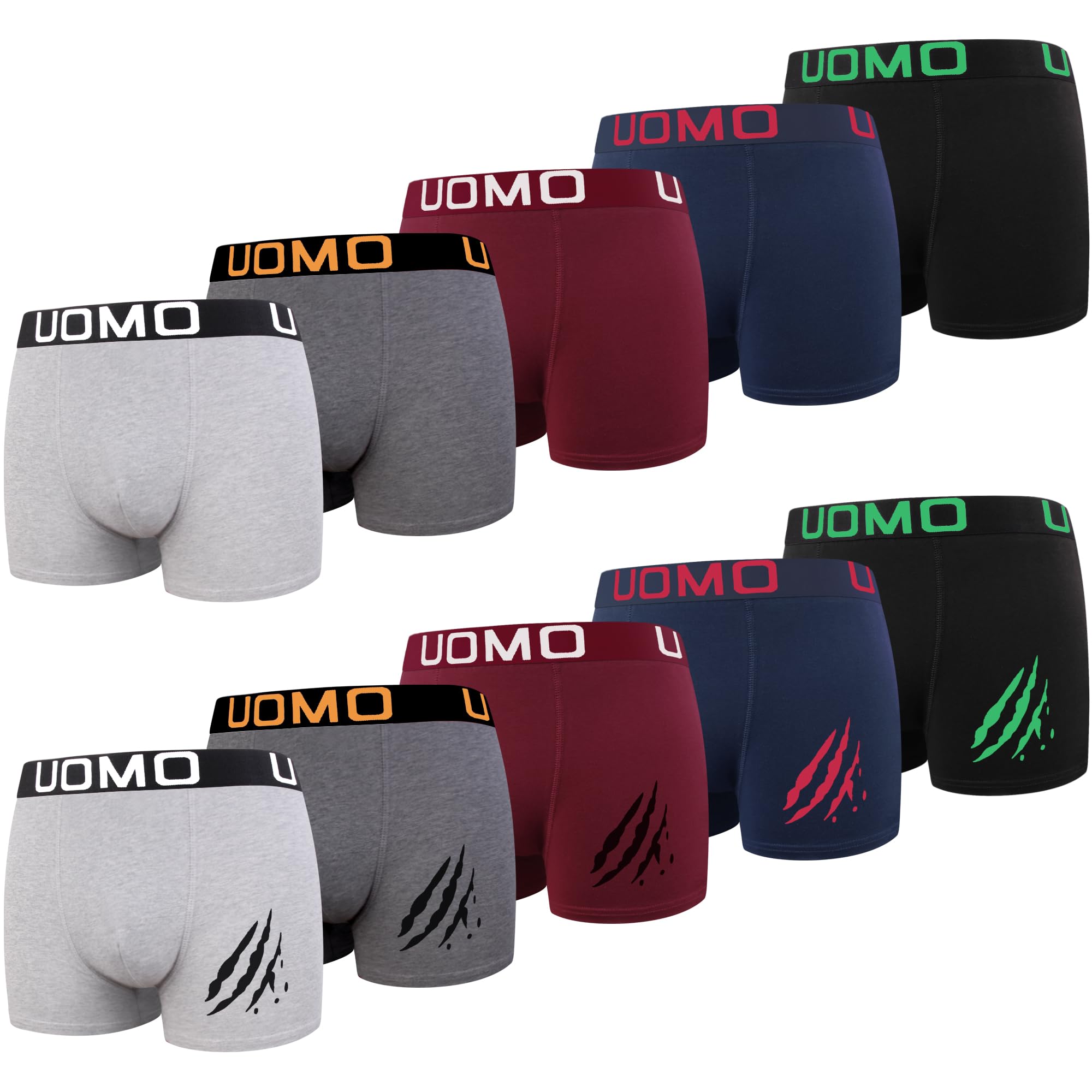 L&K Calzoncillos bóxer de algodón para Hombre, Paquete económico de 5/10 Unidades, Tallas M-5XL, combinación Negra y Multicolor, Ajuste cómodo sin Etiqueta áspera 1116