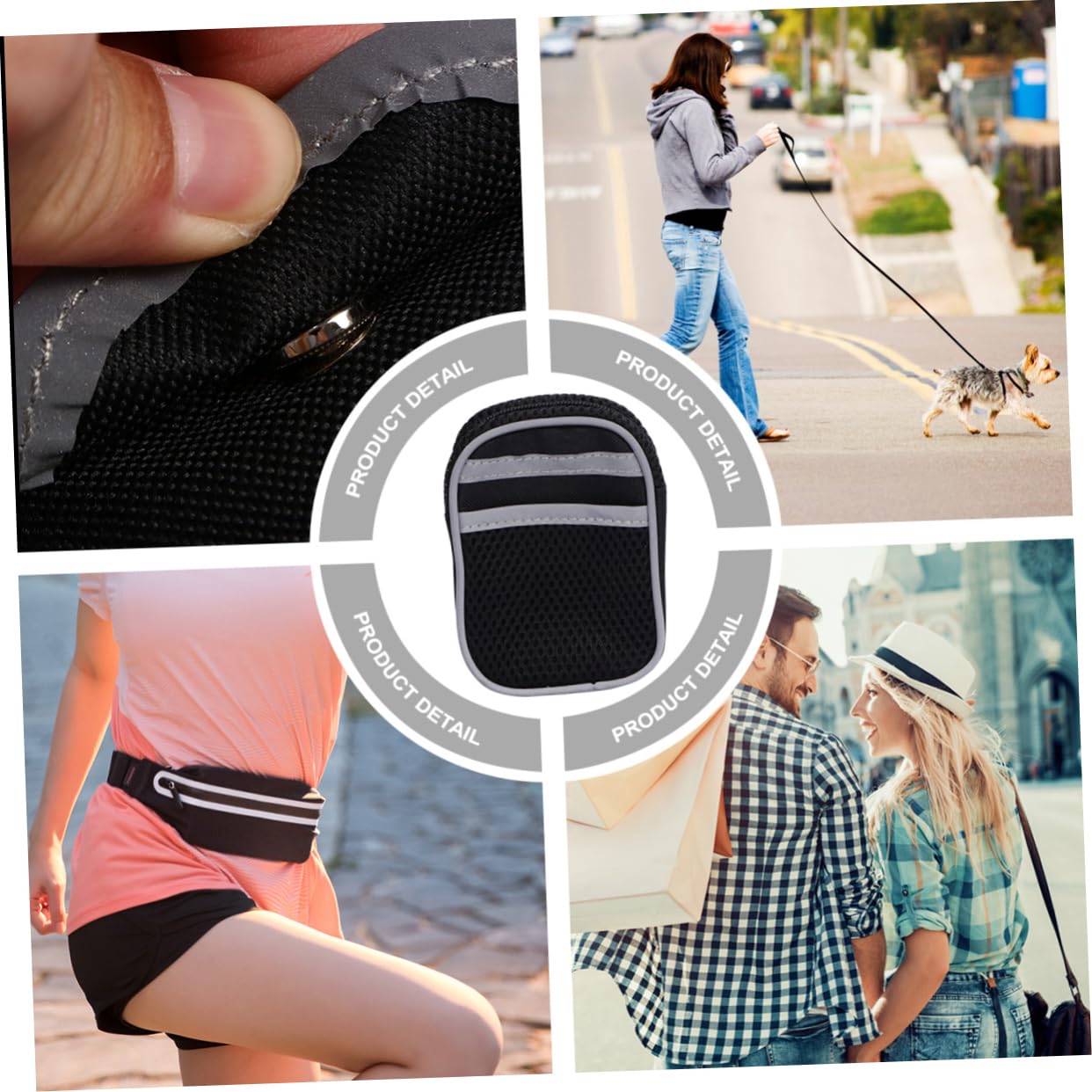 WOONEKY 5 Stück-Pack Reflektierende Hundeleine aus Nylon mit Metall Angenehm in Hand zum Spazierengehen und Camping Zufällige Farbe