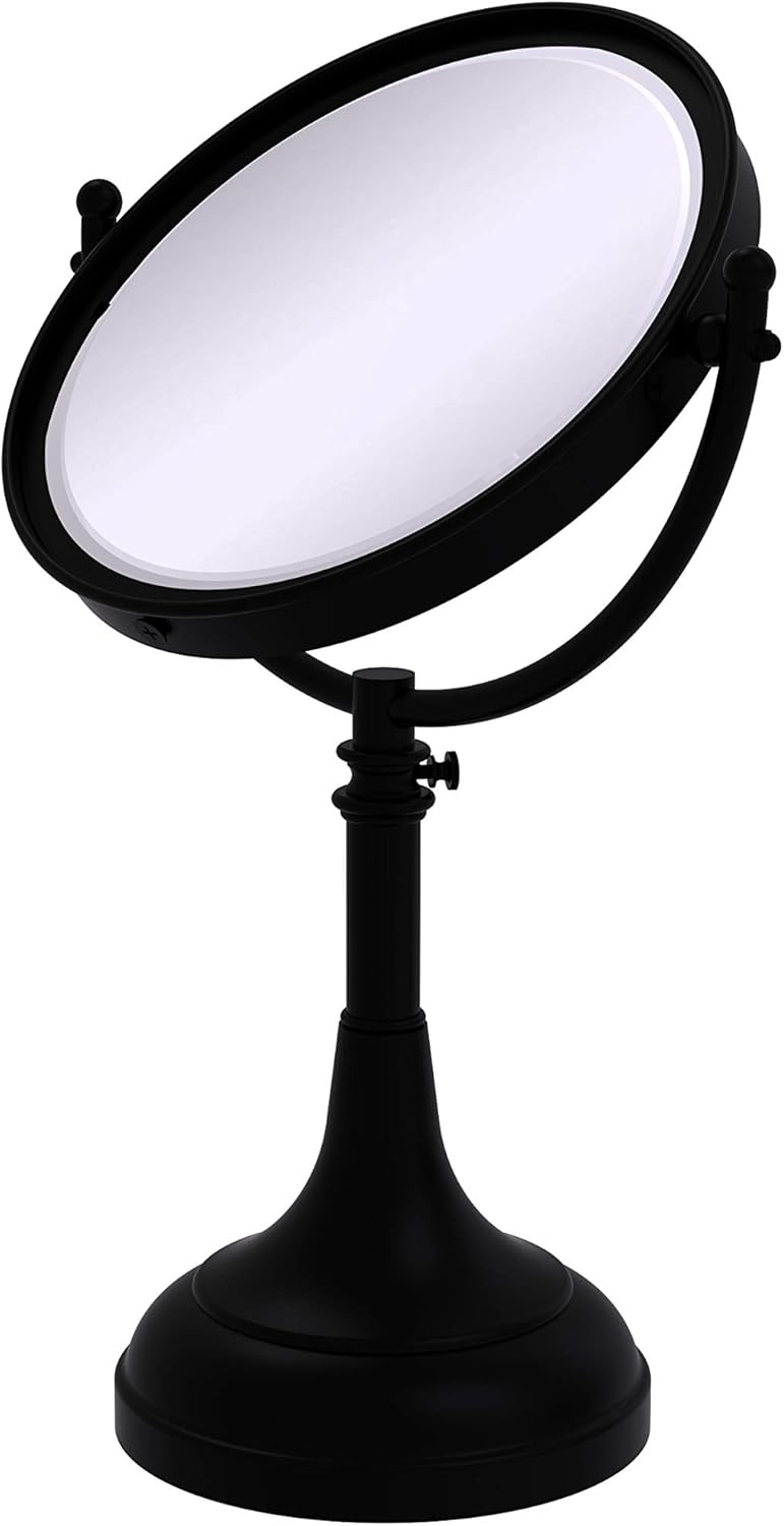 Allied Brass DM-1/2X-BKM 8-Inch Mirror with 2X Magnification, 17-23-1/2-Inch H, Matte Black