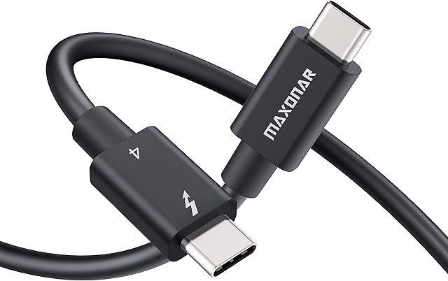 Maxonar [Intel Certified] Thunderbolt 4 Cable 0.8M, TB4 Cable USB 4 Kabel,40Gbps/100W Charging,8K Display,Compatible with 2022 Mac Studio,Studio Display,Thunderbolt 4 M1 M2 Macbook/USB C Hub,SSD,eGpu