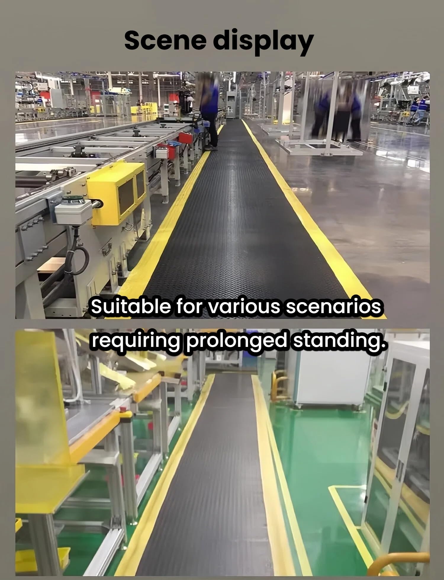 Alfombra Antifatiga de 20mm para Taller, Esterilla Anti-Estática para Estación de Pie Oficina, Base Gruesa Laboratorio Industrial, Tapete Comercial Resistente(Grey,60x90 cm)