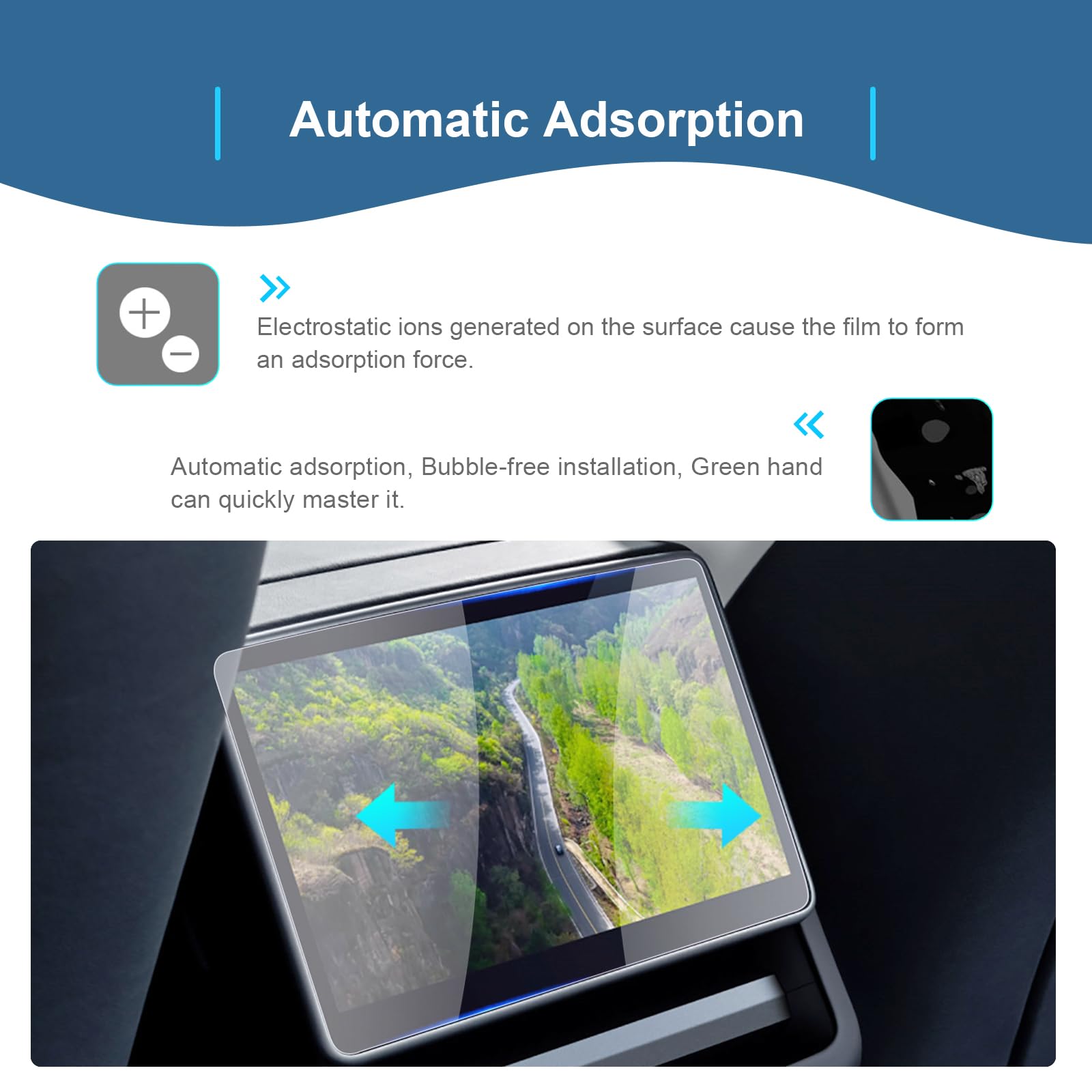 Pellicola Protettiva Posteriore Touchscreen 8" per Tesla Model 3 2024 2025 Highland, Antiurto 6H Anti-Graffio