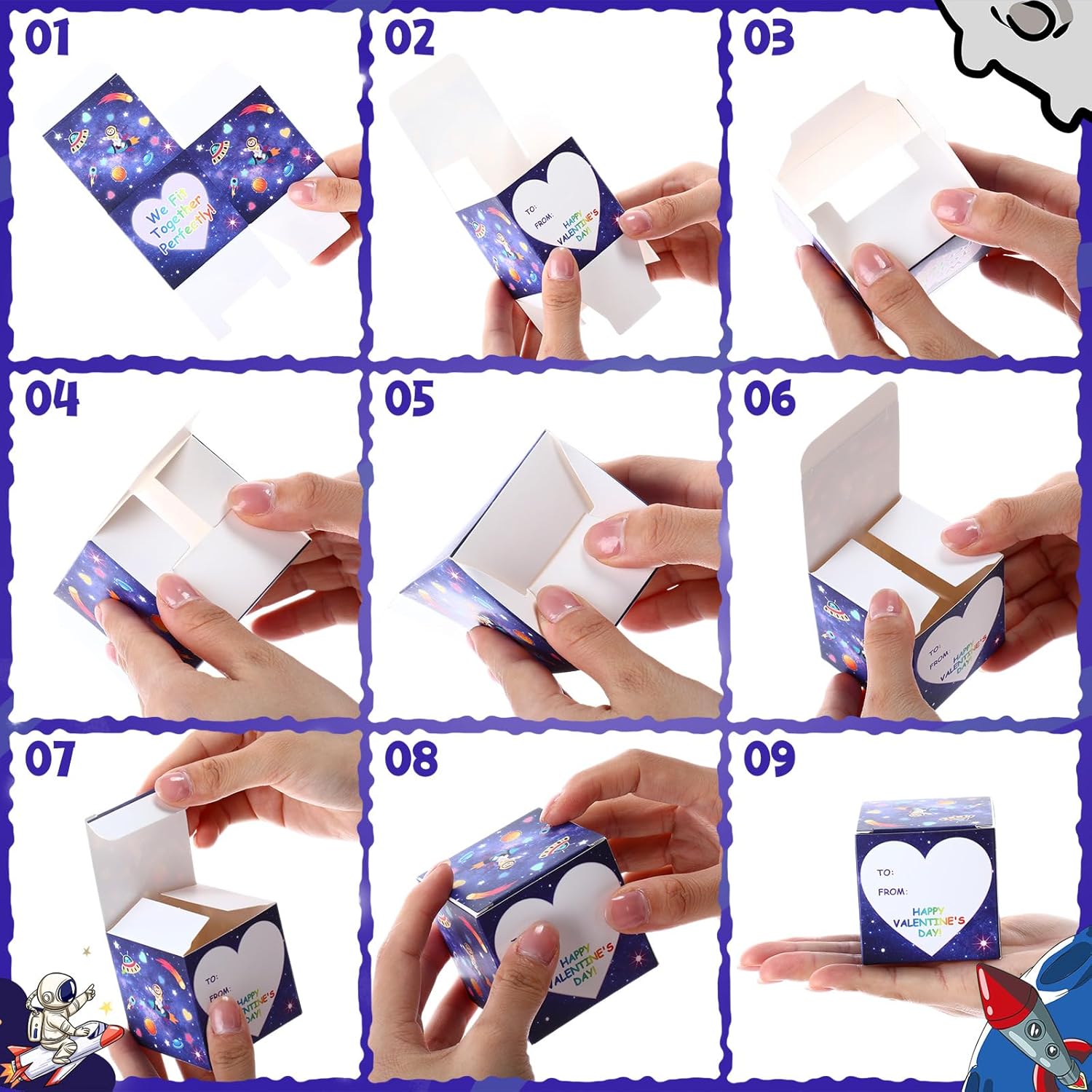 VioraWhite 28 Set Valentines Day Gifts Bulk,Anxiety Relief Cubes with Gift Boxes Hand Held Magic Sensory Stress Cube Valentines Party Favors for Exchange Gifts Prizes Award (Starry Style)