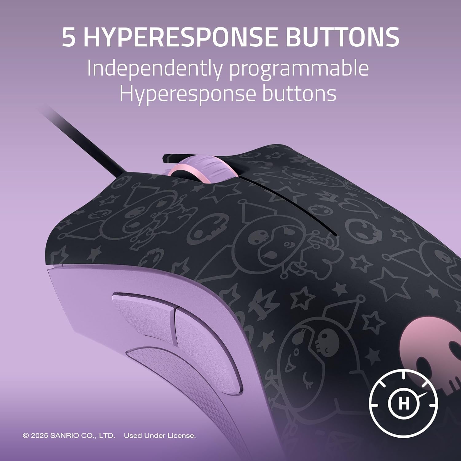 Razer DeathAdder Essential Gaming Mouse and Goliathus Soft Gaming Mouse Mat Bundle: Kuromi Edition