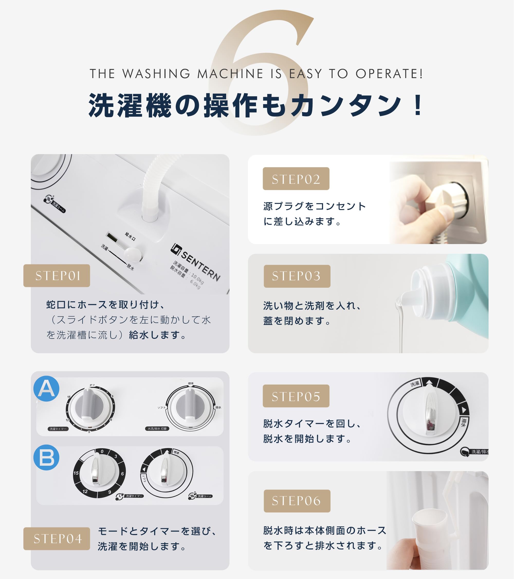 Amazon | 二槽式洗濯機 二層式 洗濯機 縦型 コンパクト タイマー 洗濯